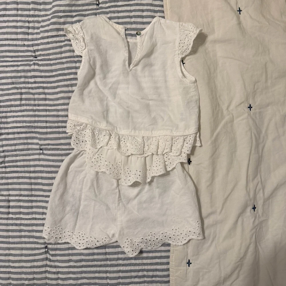 Konges Slojd matching white eyelet short set